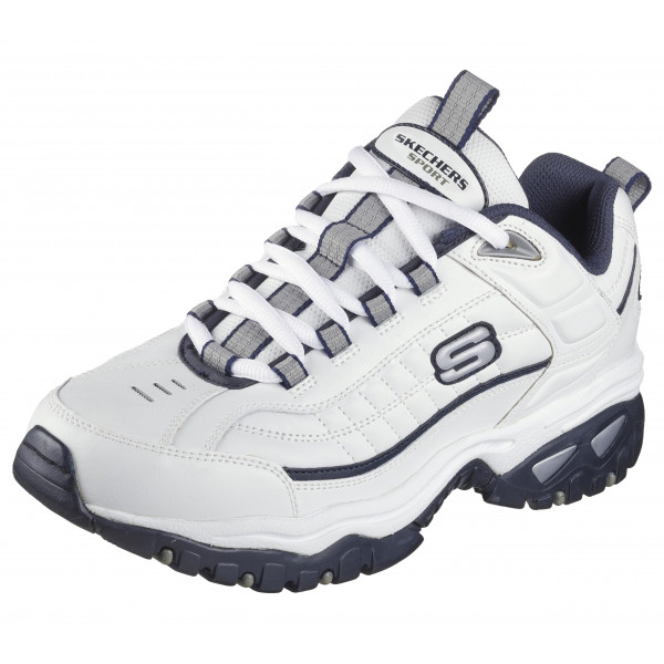 Skechers Energy Afterburn, zapatillas para correr en carretera para hombre, blanco/azul marino, 9 mediano