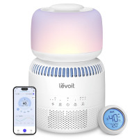 LEVOIT Humidificadores Evaporativos para Dormitorio Bebé, Filtros Duales de Aire y Agua, Sensor Separado, Luz Azul Libre para Luz Nocturna de Guardería, Secado Automático, Control Inteligente y Alexa, Modo Automático, Tanque de 3.8L por 36H