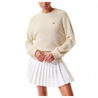 Lacoste Jersey de Cachemira con Cuello Redondo para Mujer, Crema, 42