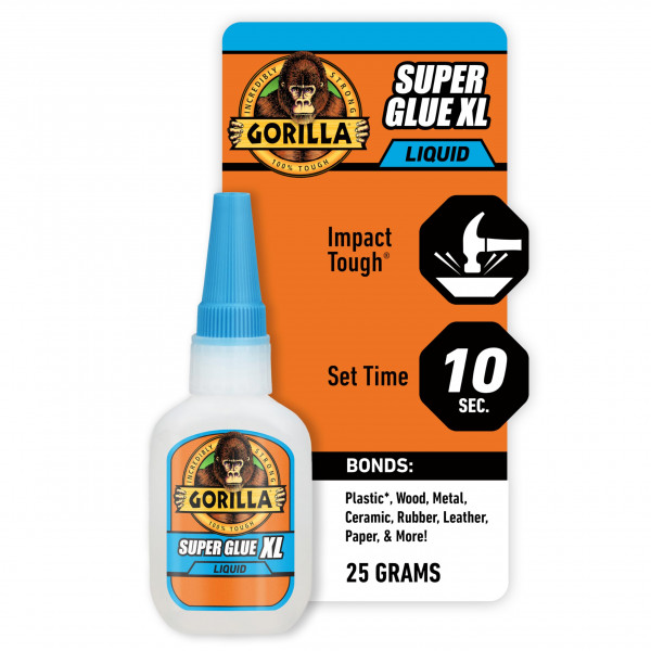 Gorilla Super Glue XL, pegamento transparente, 0.88 oz (paquete de 1) – multiuso y ajuste rápido para proyectos y reparaciones