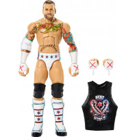 Mattel WWE Elite Figura de acción y accesorios, juego Greatest Hits 2025, CM Punk coleccionable de 6 pulgadas con 25 puntos de articulación y manos intercambiables