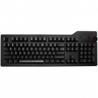 Das Keyboard 4 Ultimate Teclado mecánico con cable en blanco, interruptores mecánicos Cherry MX Brown, concentrador USB 3.0 de 2 puertos, perilla de volumen, parte superior de aluminio (104 teclas, negro)