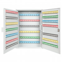 Durabox Armario para llaves de acero de 200 posiciones: organiza y asegura la caja de seguridad con ganchos numerados y etiquetas para valets, hoteles, oficinas, concesionarios de automóviles y más (K200) (gris claro)