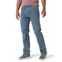 Wrangler Authentics Vaqueros Authentics Comfort Flex con cintura relajada para hombre, lavado a la piedra claro, 56 W x 30 L EE. UU.