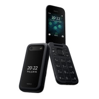Nokia 2660 Flip Dual-SIM 128MB ROM + 48MB RAM (solo GSM | Sin CDMA) Smartphone Android 4G/LTE desbloqueado de fábrica (negro) - Versión internacional