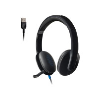 Auriculares USB Logitech H540 de alto rendimiento para Windows y Mac, certificados para Skype, color negro.