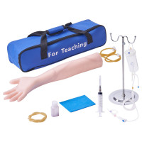 VEVOR Kit de brazo de práctica intravenosa hecho de material de látex de PVC Brazo de flebotomía con soporte de infusión Brazo de práctica para flebotomía con bolso de almacenamiento Kit de brazo de práctica IV para práctica de venopunción