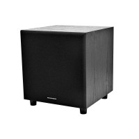 Monoprice subwoofer autoamplificado de 60 vatios - 8 pulgadas con función de encendido automático, para estudio y cine en casa negro