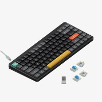 nuphy Air75 V2 Teclado mecánico portátil 75%, teclado inalámbrico, compatible con teclados Bluetooth Bluetooth/2.4G/USB-C RGB, compatible con sistemas Windows/Mac OS/Linux-interruptor azul Gateron