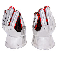 Lord of Battles Steel Gauntlets Fantasy Armor Guantes Armadura funcional para medieval, medieval tardía, gótica, fantasía LARP Ren Fair SCA - Calibre 20
