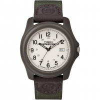 Timex T49101 Expedition Camper Reloj con correa de cuero y nailon verde para hombre
