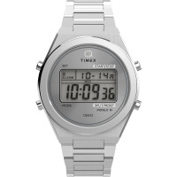 Reloj Timex Continental para hombre de 39 mm - Brazalete de acero inoxidable Esfera digital Caja de acero inoxidable
