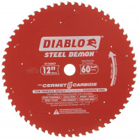 Hoja de sierra Diablo Steel Demon Cermet II para metal mediano - 10 de diámetro, 60 dientes TCG, eje de 1, corte de 0,083, ángulo de gancho de 0°, placa de 0,071, 1800 RPM máx. - D1260CF