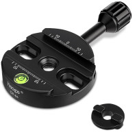 Haoge Combo Boss Adaptador con CP-64 Abrazadera de liberación rápida Compatible con Arca-Swiss de 64 mm para reemplazo de Abrazadera de Cabeza de Bola de trípode Manfrotto