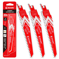 EZARC Hojas de sierra alternativa de carburo de 6 pulgadas, juego de hojas de sierra sable Endurance para demolición de madera dura y metal 6TPI, paquete de 3 R656HM