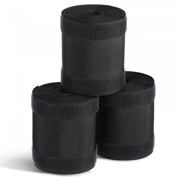 WILLBOND Cubierta de cable para alfombra Protector de cable Cubierta de piso Protector de cable Gestión solo para alfombra de oficina comercial (29.53 pies, negro)