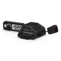 Controlador de sirena Feniex Typhoon de función completa de 100 vatios | 36 tonos de sirena, micrófono PA incluido | Compatibilidad universal | 8 botones retroiluminados, 6 salidas auxiliares de 5 amperios, ultrarresistente | Controlador de vehículos de e