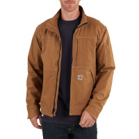 Carhartt Chaqueta con forro Quick Duck resistente al fuego Full Swing® de ajuste relajado para hombre, Carhartt Brown, grande