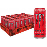 Monster Energy Ultra Red, bebida energética sin azúcar, 16 onzas