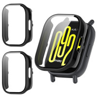 Kimiyaki Paquete de 2 para Redmi Watch 5 Active Protector de Pantalla [Cobertura Completa], Parachoques de PC Duro Accesorios Protectores Integrales para Redmi Watch 5 Active Película de Vidrio Templado Incorporada