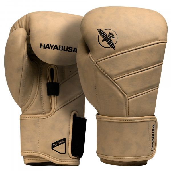 Hayabusa T3 LX Guantes de Boxeo de Cuero para Hombres y Mujeres para Entrenamiento de Sparring con Bolsa Pesada y Trabajo con Manoplas - Bronceado, 16 oz