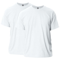 Gildan Camiseta de algodón ultra para adulto, estilo G2000, paquete múltiple, blanco (paquete de 2), 4XL