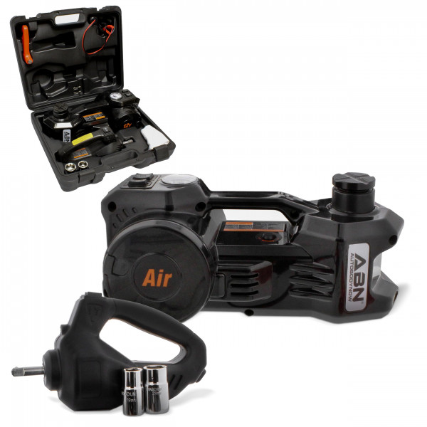 ABN Gato hidráulico de piso eléctrico 3 en 1 de 3 toneladas, medidor de presión de aire para inflador de neumáticos, llave de impacto, servicio automotriz