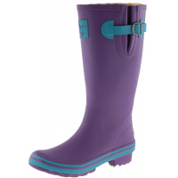 Evercreatures Botas de lluvia para mujer Botas impermeables hasta la rodilla Zapatos de jardín, Berenjena Obsession Tall, Botas de lluvia moradas con hebilla ajustable, Talla EE. UU. 8 (UK 6 / EU 39)