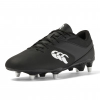 Canterbury Botas de rugby unisex Phoenix Raze para terreno blando, negro blanco, 15 US