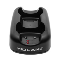 Midland - Cargador de escritorio dual AVP21 para radios bidireccionales serie LXT LXT600 LXT630 LXT650 con adaptador de pared de CA - Estación de carga para walkie talkie