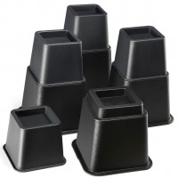 Elevadores de cama ajustables Home It - Elevación de 3, 5 u 8 pulgadas - Elevadores de muebles apilables resistentes que soportan 1,300 libras - para almacenamiento debajo de la cama, dormitorios universitarios, mesa y sofá, paquete de 4 elevadores de cam