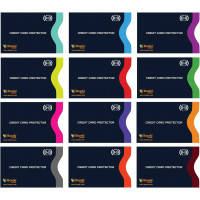 Boxiki Travel Fundas de bloqueo RFID, juego con codificación de colores | Juego de 12 sobres con bloqueo RFID para prevención de robo de identidad (azul marino)