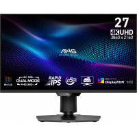 msi MAG 274UPDF E16M Monitor para juegos de 27 pulgadas 3840 x 2160 (UHD), 160 Hz, AMD Adaptive-Sync, HDR Ready, HDMI, puerto VGA, montaje VESA, inclinación, bisel delgado de 4 lados, 0,5 ms, negro