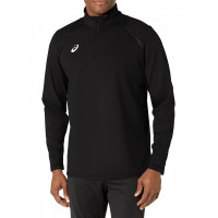 ASICS Thermopolis 1/4 Zip para hombre, negro equipo, 3XL