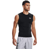 Under Armour Armour HeatGear Camiseta sin Mangas de compresión para Hombre, Negro (001)/Blanco, Small
