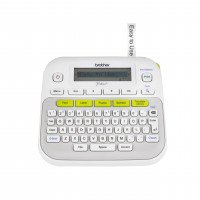 Brother P-touch, PTD210, rotuladora monocromática fácil de usar, teclas de un toque, múltiples estilos de fuente, 27 plantillas fáciles de usar, blanco