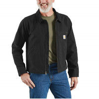 Carhartt Chaqueta Duck Detroit de ajuste relajado Rugged Flex® para hombre, negro, grande/alto