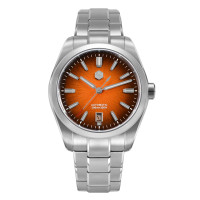 Reloj San Martin para hombre SN0144-GX, 9015 movimiento mecánico automático cristal de zafiro 10 bar reloj de buceo para hombre (esfera marrón, 39 mm)