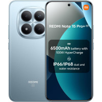 XIAOMI Redmi Note 15 Pro+ Plus 5G Ai (Compatible con Tmobile Mint Tello & Global) (512GB + 12GB) NFC 6.83 120Hz 200MP Ultra Camera Modelo 2510ERA8BG Desbloqueado Dual Sim Liberado (Azul Glaciar)