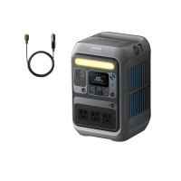 Anker SOLIX C300 Estación de energía portátil con cable de carga para automóvil, batería LiFePO4 para exteriores de 288 Wh, generador solar de 300 W (sobretensión de 600 W), carga rápida bidireccional de 140 W, para acampar, viajar y emergencias.