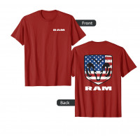 Camiseta delantera/trasera con bandera de escudo de RAM Trucks