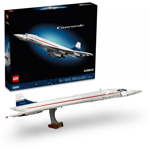 LEGO Icons Modelo de Avión Concorde, Regalo para Adultos, Construye una Réplica del Modelo de Avión Comercial Supersónico de Pasajeros Más Famoso del Mundo con Detalles Auténticos y Piezas Funcionales, 10318