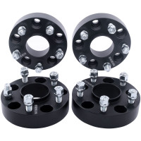 DCVAMOUS 4 espaciadores de rueda centrados en cubos negros de 5 x 4,5 de 1,5 pulgadas con pernos de 1/2 pulgadas, compatibles con Jeep 5 lengüetas 5 x 114,3 para Cherokee XJ 1984-2001, Liberty KJ KK 2002-2012, Wrangler YJ TJ 1987-2006