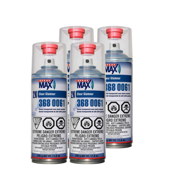 Aerosol de capa transparente de alto brillo Spray max USC 2k (paquete de 4)