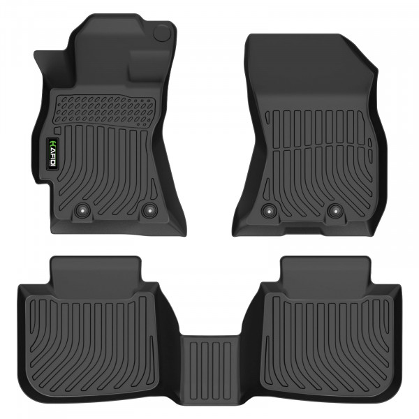 HAFIDI Alfombrillas personalizadas para Subaru Outback/Legacy 2015-2019 Protección contra todo tipo de clima, TPE resistente, antideslizante, revestimiento de piso automotriz, se adapta a accesorios completos delanteros y de segunda fila, color negro