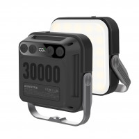 Linterna de camping LED de 30000 mAh, luz de tienda recargable, QC3.0/22,5 W, 1600 lm, interruptor de 4 colores, luz exterior impermeable IPX5 para fallos de energía, emergencia, camping, senderismo (negro-Pro)
