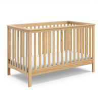 Storkcraft Hillcrest Cuna convertible 4 en 1 (natural): se convierte en sofá cama, cama para niños pequeños y cama de tamaño completo, se adapta a colchón de cuna estándar de tamaño completo, base de soporte de colchón ajustable