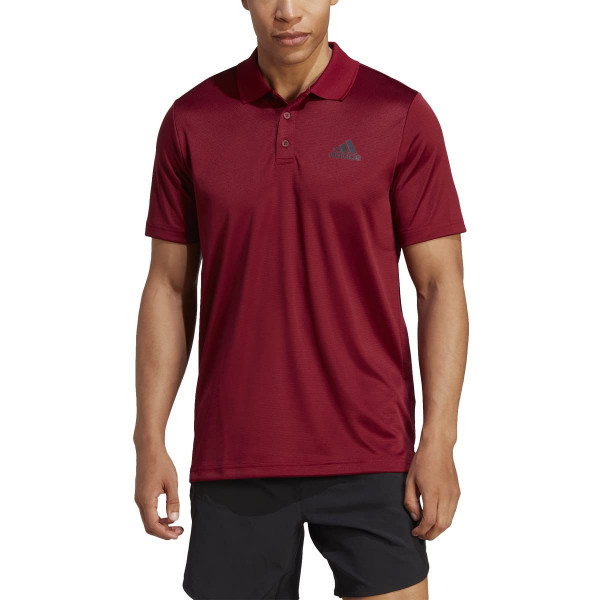 Adidas Mens Diseñado 2 Move 3-Stripes Polo Collegiate Borgoña/Negro Grande