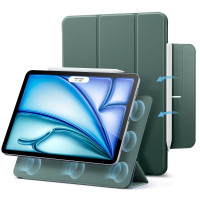 ESR Funda para iPad Air de 11 pulgadas M4/M3/M2 (2026/2025/2024), iPad Air 5.ª/4.ª generación (2022/2020), potente accesorio magnético, funda delgada con soporte triple, encendido/apagado automático, protección duradera, verde bosque