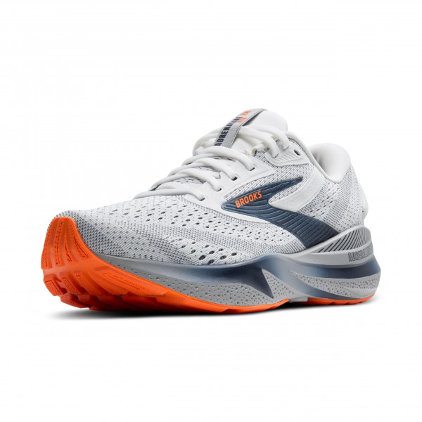 Brooks Adrenaline GTS 24, calzado para correr con soporte para hombre - Blanco/Peacoat/Aleación - 9 Medium